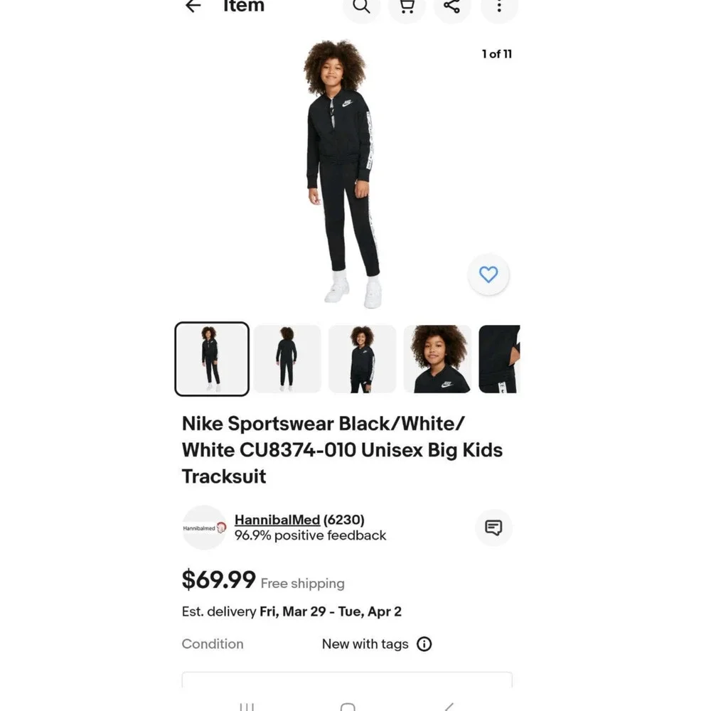 No Longer Available Nike Big Kid's Track Suit Size Size Large - Picture 5 of 5